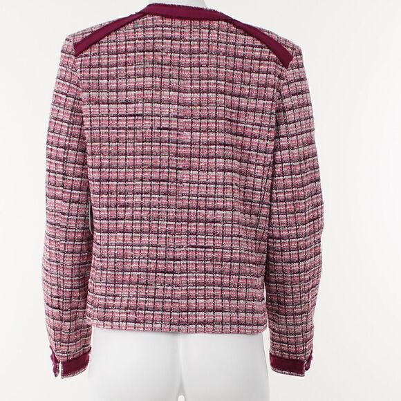 Charming Charlie Tweed Fringe Jacket Ring in Pink Ivory Tweed - Picture 4 of 5